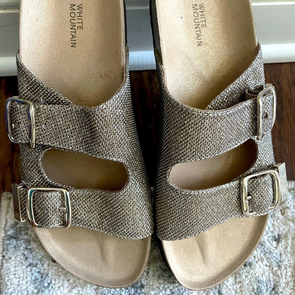 Brand New White Mountain Silver Birkenstock Size 9